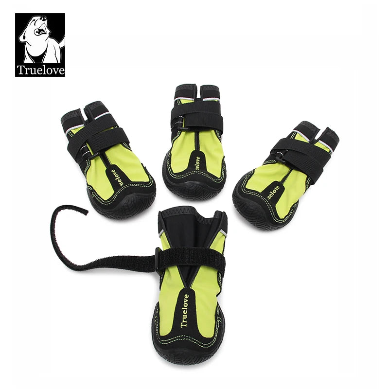 Truelove Pet Shoes Boots Waterproof for Dogs with Reflective Rugged Anti-Slip Sole Skid-Proof Outdoor Dog Shoes 2pc/4pc TLS4861